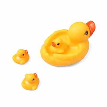 1 Set 4pcs Baby-Badezeit Badespielzeug Gummirennen Squeaky Ducks Entenküken Yellow -