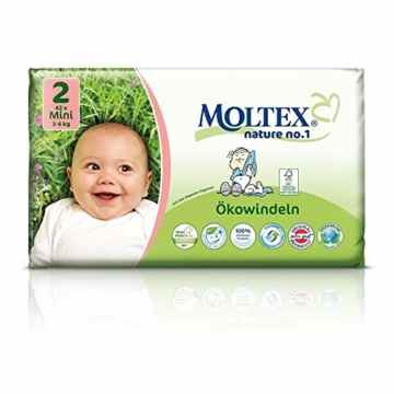 126 St. MOLTEX Nature No1 Peanuts Ökowindeln Babywindeln MINI Gr 2 (3-6 kg) 3x 42 Stück -