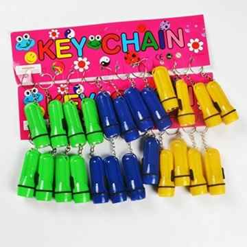 12x LED-Taschenlampe an Schlüsselkette Mitgebsel Kindergeburtstag Schlüsselanhänger -