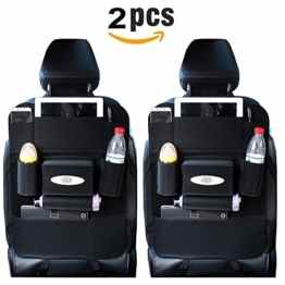 2 Auto Organizer Kick-Teppiche, easmatm PU-Leder Wasserdicht Sitz Rückseite Displayschutzfolien