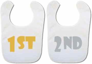 2 Bavoirs pour bébé avec 1st & 2 nd