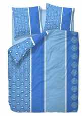 2 Tlg, Microfaser Seersucker Bettwäsche 155x220cm + 80x80cm Blau BÜGELFREI Home-Impression