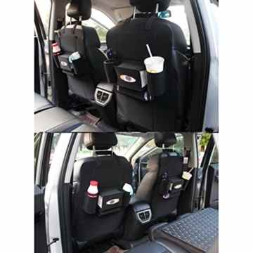 2 Auto Organizer Kick-Teppiche, easmatm PU-Leder Wasserdicht Sitz Rückseite Displayschutzfolien -