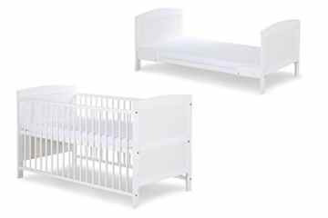 2 in 1 Gitterbett mit Schaum Matratze Gratis Babybett Kinderbett Juniorbett 140 x 70 cm Weiß umbubar ekmTRADE