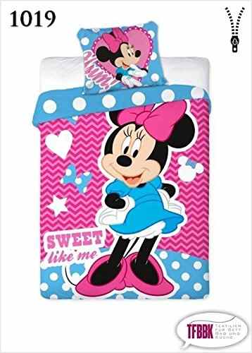 2 tlg Kinderbettwäsche 100×135 40×60 Disney 1019 Minnie Mouse