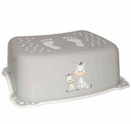 2 tlg. Set: Toilettensitz / Toilettenaufsatz / Sitzverkleinerer & ANTI RUTSCH – Trittschemel / Tritthocker / Kindersitz – “ Zebra – weiß “ – Kinderschemel & Kindertritt – groß – ideal als Erhöhung & Sitz – Kinderhocker – auch für Toilettentrainer – für Kinder Mädchen Jungen – Bad Kunststoff – Trittbank – Tiere -