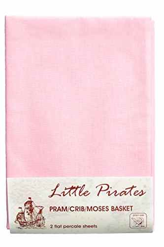 2 x BABY Kinderwagen/Kinderbett/Babykörbchen, Bettlaken 100% Baumwolle Pink -