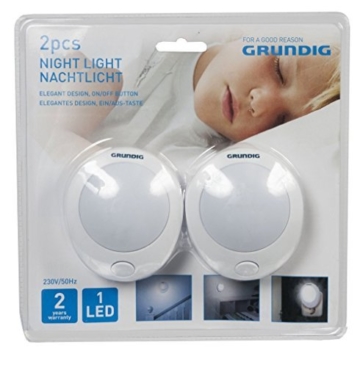 2 x Grundig 1 LED Nachtlicht Steckdose Licht Nacht Lampe Beleuchtung -