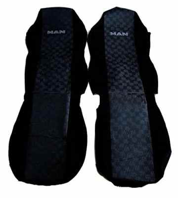 2 x LKW SITZBEZÜGE SCHWARZ LUXUS SCHONBEZÜGE FÜR MAN TGX TGS TGM TGL -