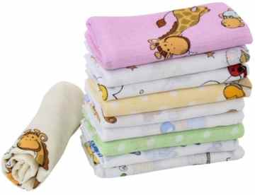 20 Stoffwindeln bunt für Mädchen Mullwindeln Spucktücher Baumwolle 60x80cm -