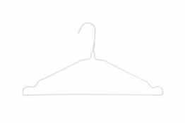 25 Weiss Draht-Kleiderbügel – mit Einkerbungen – für den Hausgebrauch, Chemische Reinigung, Einzelhandel Notched