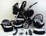 3 in 1 Kombikinderwagen Komplettset VIP – inkl. Kinderwagen, Babyschale und Sportwagen Aufsatz – 11 Farben auswählbar