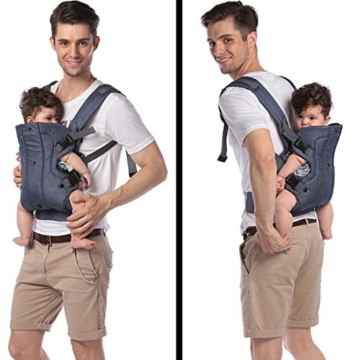 3 in 1 Baby Bauchtrage / Rückentrage (Stark gepolsterter Schultergurt) Füllung: (100% BAUMWOLLE) -