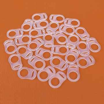 30er KLAR Transparent Silikonring Schnulleradapter für Schnuller ohne Ring Schnullerkette -