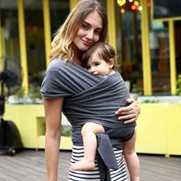 4-in-1 Boyd & Boyd Best Baby Shower Gift – Baby Wrap Carrier – Baby Carrier – Baby Sling Carrier – Nursing Cover -Postpartum Belt!!!!! sale ends today midnight!!!!! (Aschgrau)