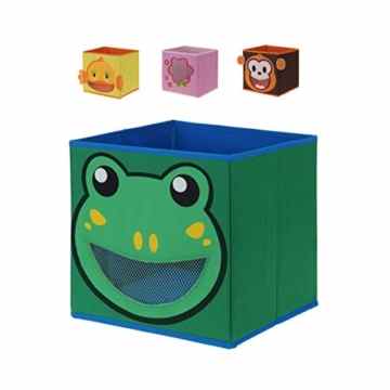4er Set Aufbewahrungsbox Sortierbox Box Kiste Aufbewahrungskiste Regalboxen Aufbewahrung Kinder Kids Affe Ente Frosch Blumen pink 28×28 cm -