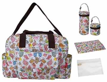 5 TEILE Set: Ecosusi Wickeltasche 44x26x13cm, Inklusive: Wickelunterlage, Schnullertasche, Flaschenköcher,transparentes Wäschefach