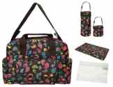 5 TEILE Set: Ecosusi Wickeltasche 44x26x13cm, Inklusive: Wickelunterlage, Schnullertasche, Flaschenköcher,transparentes Wäschefach