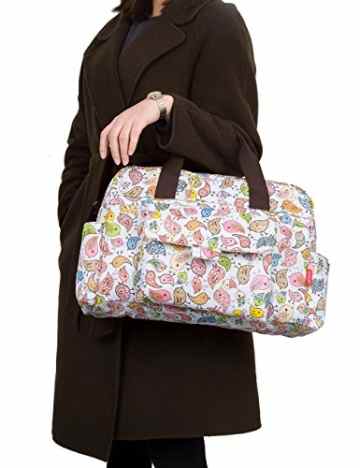 5 TEILE Set: Ecosusi Wickeltasche 44x26x13cm, Inklusive: Wickelunterlage, Schnullertasche, Flaschenköcher,transparentes Wäschefach -