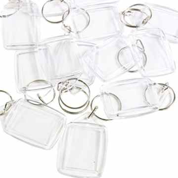 50 transparente Rohlinge Foto-Schlüssselanhänger für Bilder 46mm x 34mm von Kurtzy TM