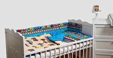 6-tlg. Baby-Bettwäsche-Set Bettzeug Bettbezug Bettgarnitur für Babybett 70×140