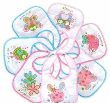 7 Stück Baby Lätzchen Jungen Mädchen Tagen der Woche Terry Wasserdicht Rückseite 10 Designs -