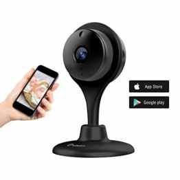 720p HD Night Vision Kamera, Misafes 360 Grad drehbarer Fuß Mi-Cam, Wi-Fi,Baby-/Haustier-/Haus-Überwachung,2-Wege-Audio App für iPhone iPad & Android(z.B. Samsung HTC LG Sony Google Nexus) (Schwarz-720)
