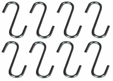 8 Stück S-Haken verzinkt Küchenhaken Metallhaken Küchenreling Fleischerhaken -