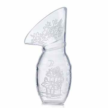 ACRATO Brustpumpe Handmilchpumpen Milchflasche Manuelle Milchpumpe Flasche Komfort aus BPA Frei Lebensmittelqualität Silikon 100ml fürs Milchaufangen