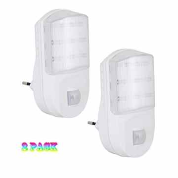 AIGUOZER® Tragbare LED Nachtlicht Nachtlampe 0.6W Bewegungsmelder Lichtsensor Nachtbeleuchtung für Kinderzimmer Babyzimmer Schlafzimmer Kabinett Badezimmer