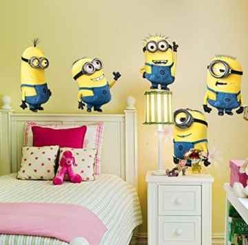 Abnehmbare Wandaufkleber 5 Minions Despicable Me Kinderzimmer Dekoration – Groß