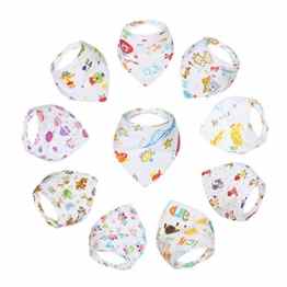 Aivedo 10er Pack Babylätzchen Baby Dreieckstuch Lätzchen Weiches Absorbierende Baumwolle Lätzchen aus Cotto passen Neugeborenes