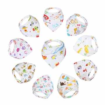 Aivedo 10er Pack Babylätzchen Baby Dreieckstuch Lätzchen Weiches Absorbierende Baumwolle Lätzchen aus Cotto passen Neugeborenes