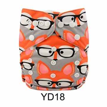 Alva Baby neue verstellbare und waschbare Pocket Windel mit Druckknöpfen+ 2 Einlagen