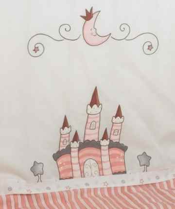 Alvi 411655502 Set für Stubenwagen Birthe „Traumschloss“, rosa