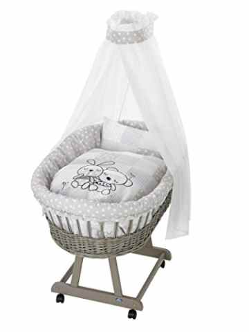 Alvi Set für Stubenwagen Birthe Rabbit sandgrau 80x80cm