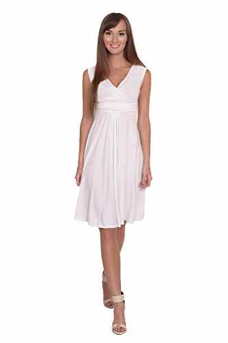 Amazinggirl Kleid A-Linie Klassisches Knielang mit Raffungen Elegant