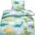Aminata Kids – Bettwäsche Kinder 100×135 Dinosaurier Dino Jungen Mikrofaser-Kinderbettwäsche Kleinkinder Drache blau Babybettwäsche Kinderbett-Baby
