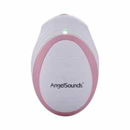 Angelsounds JPD-100S Fetal Doppler Herz Monitor mit Ultraschallgel mit 3,0 MHz Sonde, inkl. Kopfhörer, rosa