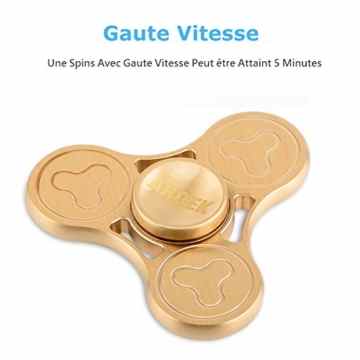 Aroek 2017 Spinner Fidget Spielzeug?Hohe Geschwindigkeiten Con Bis zu 5 Minuten Dreht?EDC Hand Spinner für ADHD?Anti-Stress und Freilassung unter Druck, Hybrid – Keramik Kugellager, Messing