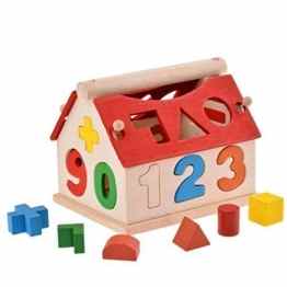 Arshiner Steckhaus Steck Bausteinen mit Würfel Anzahl aus Holz 20 tlg. Lernen Pädagogisch Spielzeug