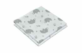 Asmi Mehrzweck Moltontuch Elefant grau 80×80 cm Set 2St.