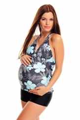 Attraktiver Schwangerschafts-Tankini / Hotpants / Bikinihose / individualer Look von Octopus / Umstands-Tankini / verschiedene Farben f3010