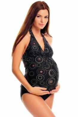 Attraktiver Schwangerschafts-Tankini von Octopus / Umstands- Tankini / verstellbare Träger im Nackenbereich f3290