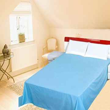 Auralum® Komfortable 80*150cm 100% Baumwolle Betttuch für Kinderbett Matratzen mit Breite & Länge (70*140cm) Blau