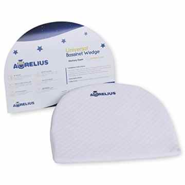 Aurelius Memory Foam Baby Stubenwagen Keil und Schwangerschaft Keilkissen, weiß