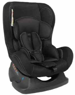 Autokindersitz Premium Deluxe von UNITED-KIDS, schwarz, mit atmungsaktivem Stoffbezug, Gruppe 0+/I, 0-18 kg