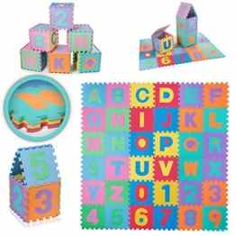 BABY VIVO Kinderspielteppich Spielmatte Kinderteppich Spielteppich 86tlg Schaumstoff Alphabet Zahlen