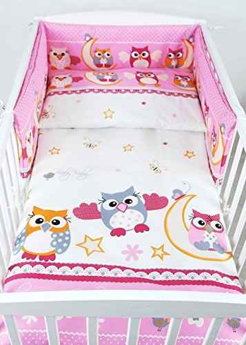 BABYLUX NESTCHEN Bettumrandung mit Kopfschutz 210 x 30 cm EULE