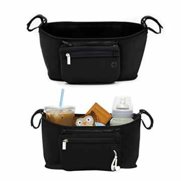 BAYTTER® Kinderwagen Organizer Kinderwagentasche in schwarz, 41 x 8 x 15 cm